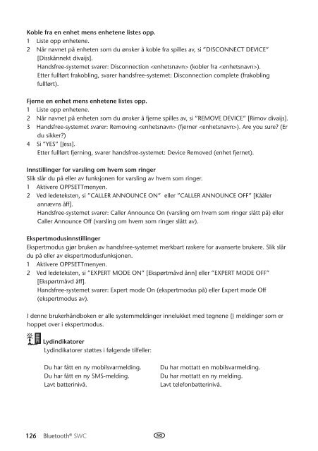 Toyota Bluetooth SWC English Danish Finnish Norwegian Swedish - PZ420-00293-NE - Bluetooth SWC English Danish Finnish Norwegian Swedish - mode d'emploi