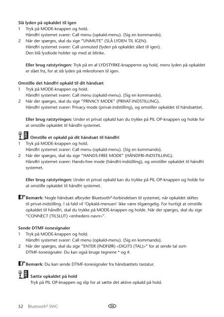 Toyota Bluetooth SWC English Danish Finnish Norwegian Swedish - PZ420-00293-NE - Bluetooth SWC English Danish Finnish Norwegian Swedish - mode d'emploi