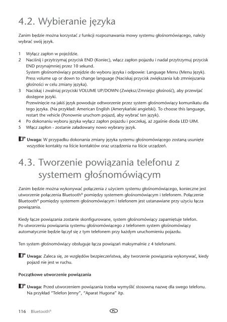 Toyota Bluetooth UIM English Czech Hungarian Polish Russian - PZ420-00295-EE - Bluetooth UIM English Czech Hungarian Polish Russian - mode d'emploi