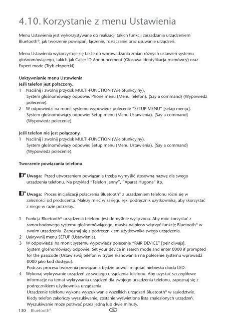 Toyota Bluetooth UIM English Czech Hungarian Polish Russian - PZ420-00295-EE - Bluetooth UIM English Czech Hungarian Polish Russian - mode d'emploi