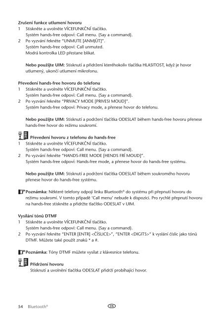 Toyota Bluetooth UIM English Czech Hungarian Polish Russian - PZ420-00295-EE - Bluetooth UIM English Czech Hungarian Polish Russian - mode d'emploi