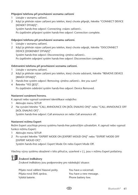 Toyota Bluetooth UIM English Czech Hungarian Polish Russian - PZ420-00295-EE - Bluetooth UIM English Czech Hungarian Polish Russian - mode d'emploi