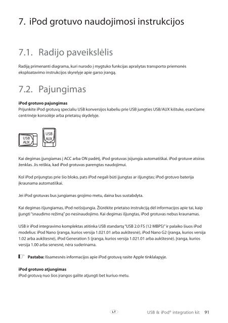 Toyota USB &amp;amp; iPod interface kit - PZ473-00266-00 - USB &amp; iPod interface kit (Russian, Latvian, Lithuanian, Estonian) - mode d'emploi