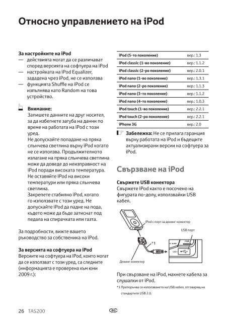 Toyota TAS200 - PZ420-00212-BG - TAS200 (Bulgarian) - mode d'emploi