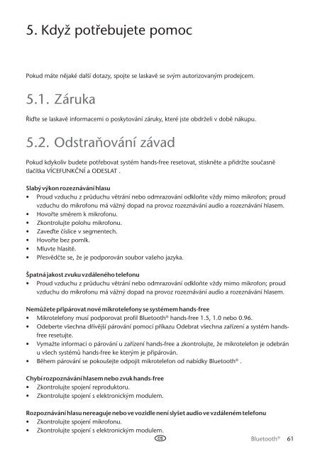 Toyota Bluetooth UIM English Czech Hungarian Polish Russian - PZ420-00292-EE - Bluetooth UIM English Czech Hungarian Polish Russian - mode d'emploi