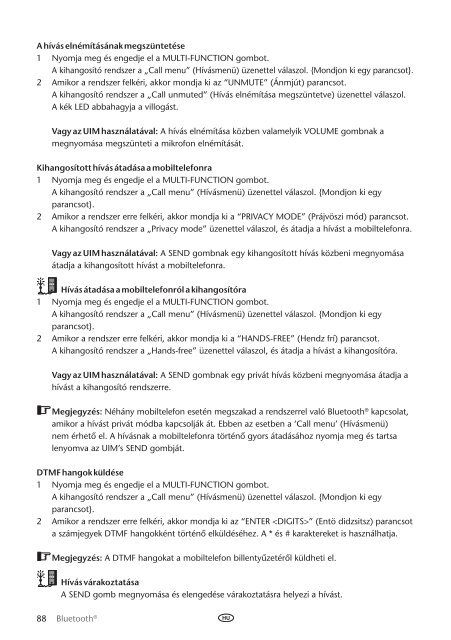 Toyota Bluetooth UIM English Czech Hungarian Polish Russian - PZ420-00292-EE - Bluetooth UIM English Czech Hungarian Polish Russian - mode d'emploi