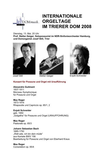 internationale orgeltage im trierer dom 2008 - Trierer Orgelpunkt