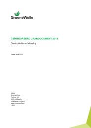 Geïntegreerd jaardocument 2015 Groene Welle - Continuiteit in ontwikkeling