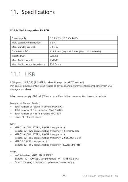 Toyota USB &amp;amp; iPod interface kit - PZ473-00266-00 - USB &amp; iPod interface kit (English, French, German, Dutch, Italian) - mode d'emploi