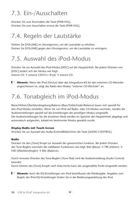 Toyota USB &amp;amp; iPod interface kit - PZ473-00266-00 - USB &amp; iPod interface kit (English, French, German, Dutch, Italian) - mode d'emploi