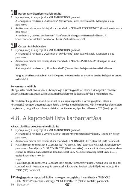 Toyota Bluetooth UIM English Czech Hungarian Polish Russian - PZ420-00292-EE - Bluetooth UIM English Czech Hungarian Polish Russian - mode d'emploi