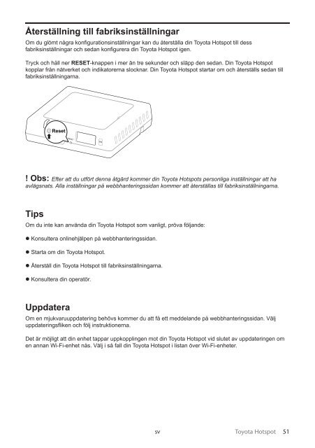 Toyota Toyota Hotspot - PZ49X-X0270-NE - Toyota Hotspot - mode d'emploi