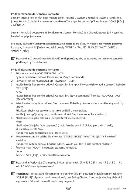 Toyota Bluetooth UIM English Czech Hungarian Polish Russian - PZ420-00295-EE - Bluetooth UIM English Czech Hungarian Polish Russian - mode d'emploi