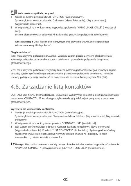 Toyota Bluetooth UIM English Czech Hungarian Polish Russian - PZ420-00295-EE - Bluetooth UIM English Czech Hungarian Polish Russian - mode d'emploi