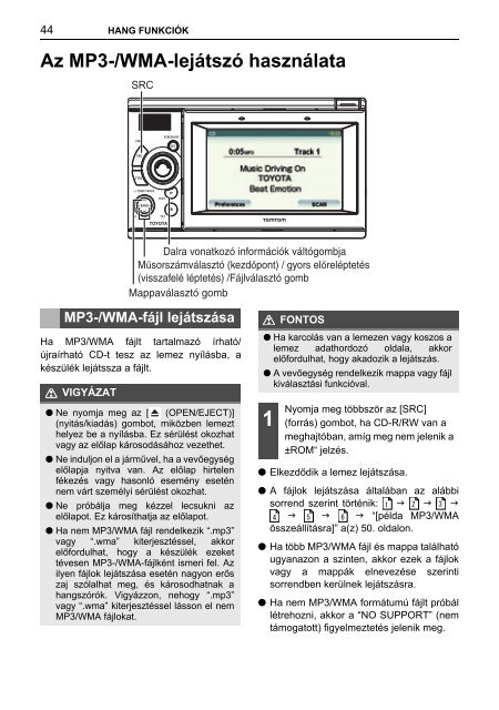 Toyota TNS410 - PZ420-E0333-HU - TNS410 - mode d'emploi