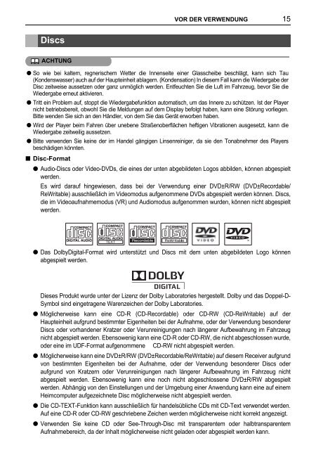 Toyota TNS410 - PZ420-E0333-DE - TNS410 - mode d'emploi