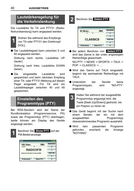 Toyota TNS410 - PZ420-E0333-DE - TNS410 - mode d'emploi