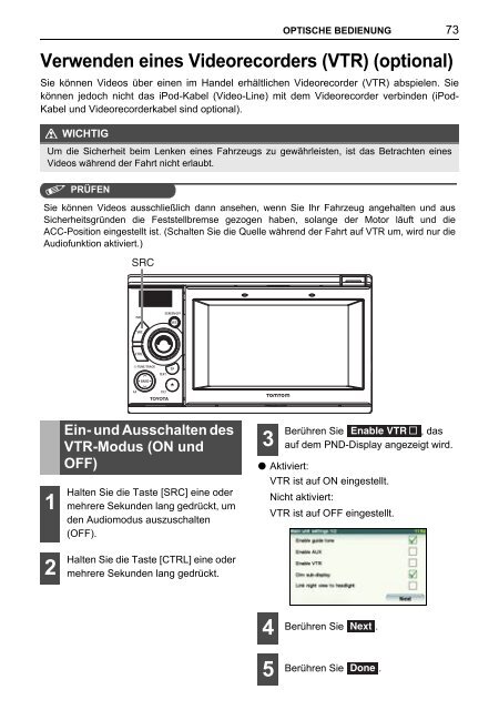 Toyota TNS410 - PZ420-E0333-DE - TNS410 - mode d'emploi