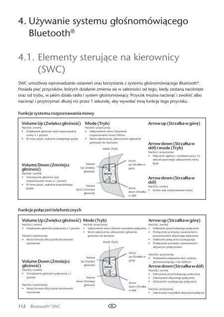 Toyota Bluetooth SWC English Czech Hungarian Polish Russian - PZ420-00293-EE - Bluetooth SWC English Czech Hungarian Polish Russian - mode d'emploi