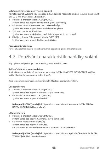 Toyota Bluetooth SWC English Czech Hungarian Polish Russian - PZ420-00293-EE - Bluetooth SWC English Czech Hungarian Polish Russian - mode d'emploi