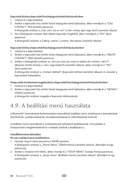 Toyota Bluetooth SWC English Czech Hungarian Polish Russian - PZ420-00293-EE - Bluetooth SWC English Czech Hungarian Polish Russian - mode d'emploi