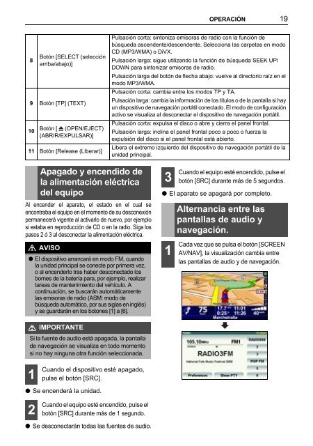 Toyota TNS410 - PZ420-E0333-ES - TNS410 - mode d'emploi