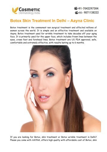 Botox Skin Treatment Delhi – AAYNA (Cosmetic Dermatology India)