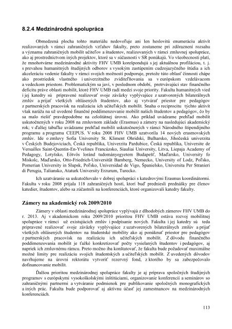 Výročná správa o činnosti UMB za rok 2008 - Univerzita Mateja Bela