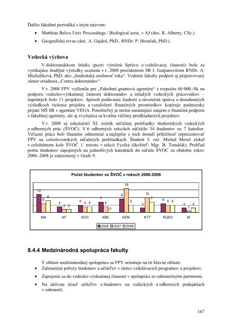 Výročná správa o činnosti UMB za rok 2008 - Univerzita Mateja Bela