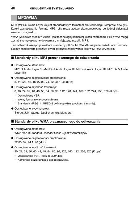 Toyota TNS410 - PZ420-E0333-PL - TNS410 - mode d'emploi