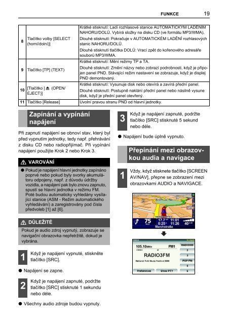 Toyota TNS410 - PZ420-E0333-CS - TNS410 - mode d'emploi