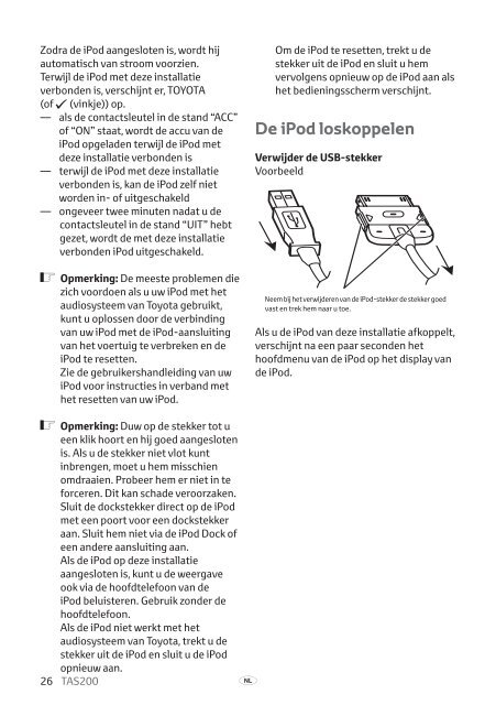 Toyota TAS200 - PZ420-00212-NL - TAS200 (Dutch) - mode d'emploi