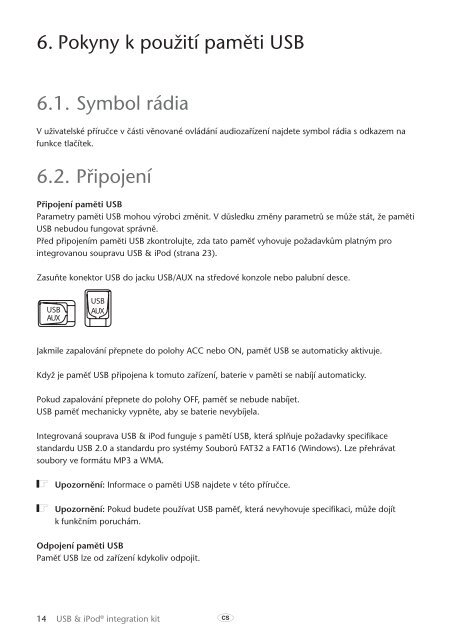 Toyota USB &amp;amp; iPod interface kit - PZ473-00266-00 - USB &amp; iPod interface kit (Czech, Hungarian, Polish, Russian, Slovak, Ukrainian) - mode d'emploi