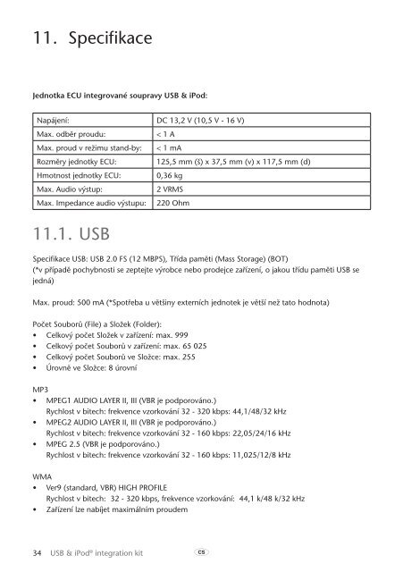 Toyota USB &amp;amp; iPod interface kit - PZ473-00266-00 - USB &amp; iPod interface kit (Czech, Hungarian, Polish, Russian, Slovak, Ukrainian) - mode d'emploi