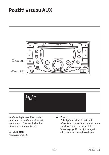 Toyota TAS200 - PZ420-00212-CS - TAS200 (Czech) - mode d'emploi