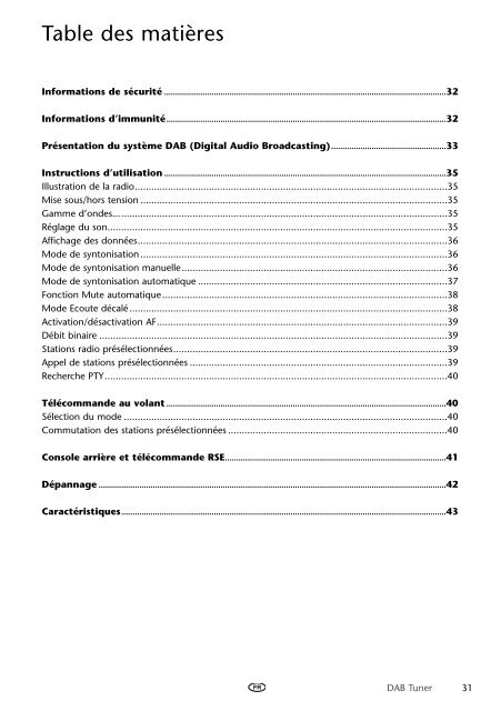 Toyota DAB Tuner - PZ473-J0210-00 - DAB Tuner - mode d'emploi