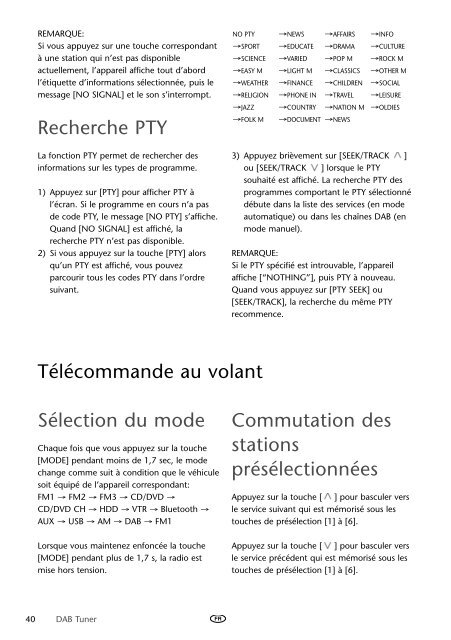 Toyota DAB Tuner - PZ473-J0210-00 - DAB Tuner - mode d'emploi