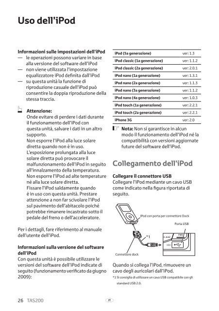 Toyota TAS200 - PZ420-00212-IT - TAS200 (Italian) - mode d'emploi