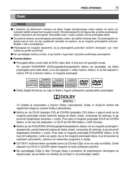 Toyota TNS410 - PZ420-E0333-SL - TNS410 - mode d'emploi