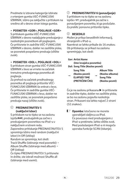 Toyota TAS200 - PZ420-00212-SL - TAS200 (Slovenian) - mode d'emploi