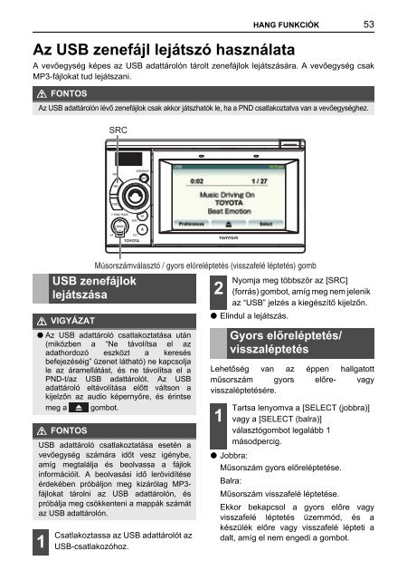 Toyota TNS410 - PZ420-E0333-HU - TNS410 - mode d'emploi