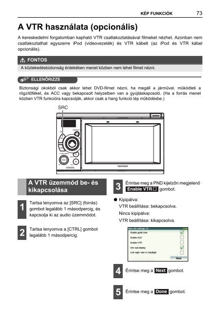 Toyota TNS410 - PZ420-E0333-HU - TNS410 - mode d'emploi