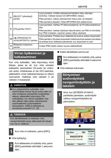 Toyota TNS410 - PZ420-E0333-FI - TNS410 - mode d'emploi