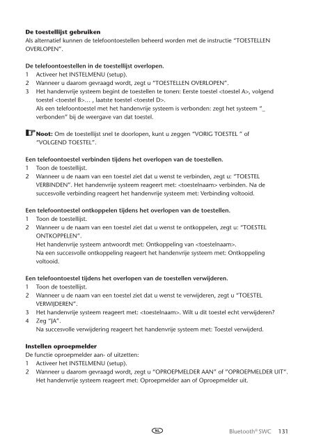 Toyota Bluetooth SWC English French German Dutch Italian - PZ420-00296-ME - Bluetooth SWC English French German Dutch Italian - mode d'emploi