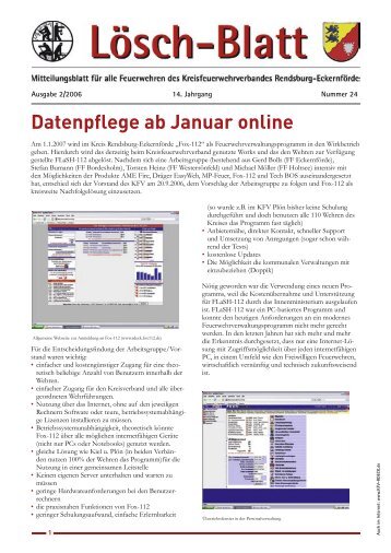 Datenpflege ab Januar online - Kreisfeuerwehrverband Rendsburg ...