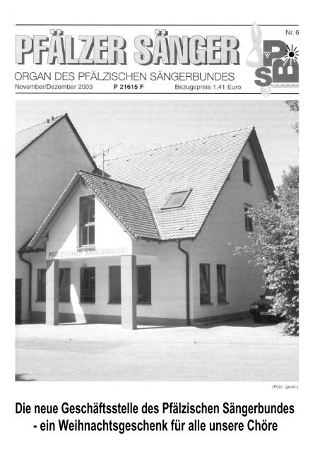 Sonntag, 9. November 2003, 16.00 Uhr ... - ChorPfalz online