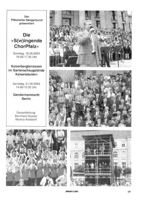 Sonntag, 9. November 2003, 16.00 Uhr ... - ChorPfalz online