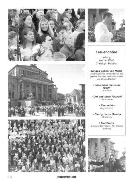 Sonntag, 9. November 2003, 16.00 Uhr ... - ChorPfalz online