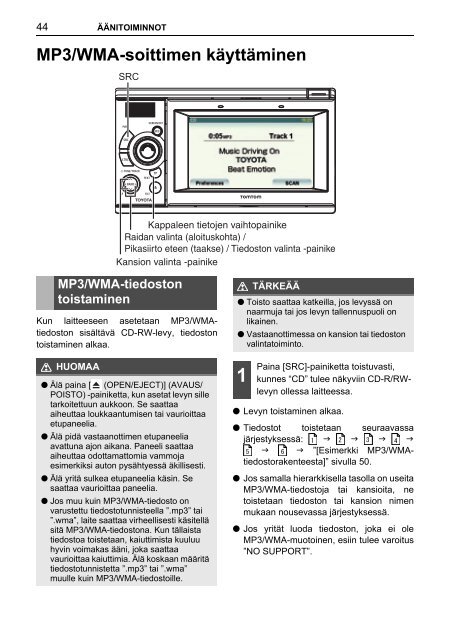 Toyota TNS410 - PZ420-E0333-FI - TNS410 - mode d'emploi