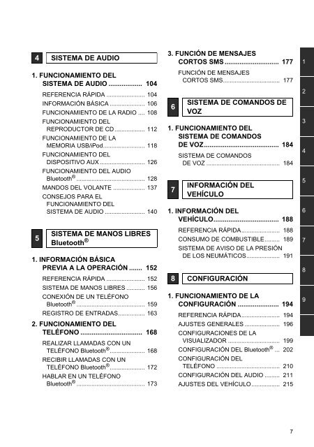 Toyota Toyota Touch &amp;amp; Go - PZ490-00331-*0 - Toyota Touch &amp; Go - Toyota Touch &amp; Go Plus - Spanish - mode d'emploi